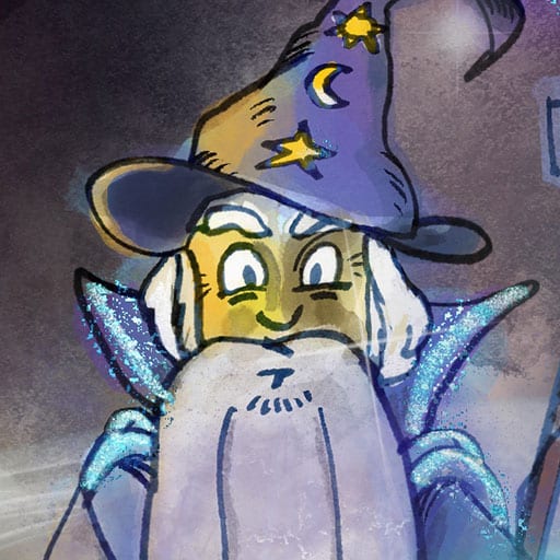 Illustration von Merlin, dem Zauberer und Magier